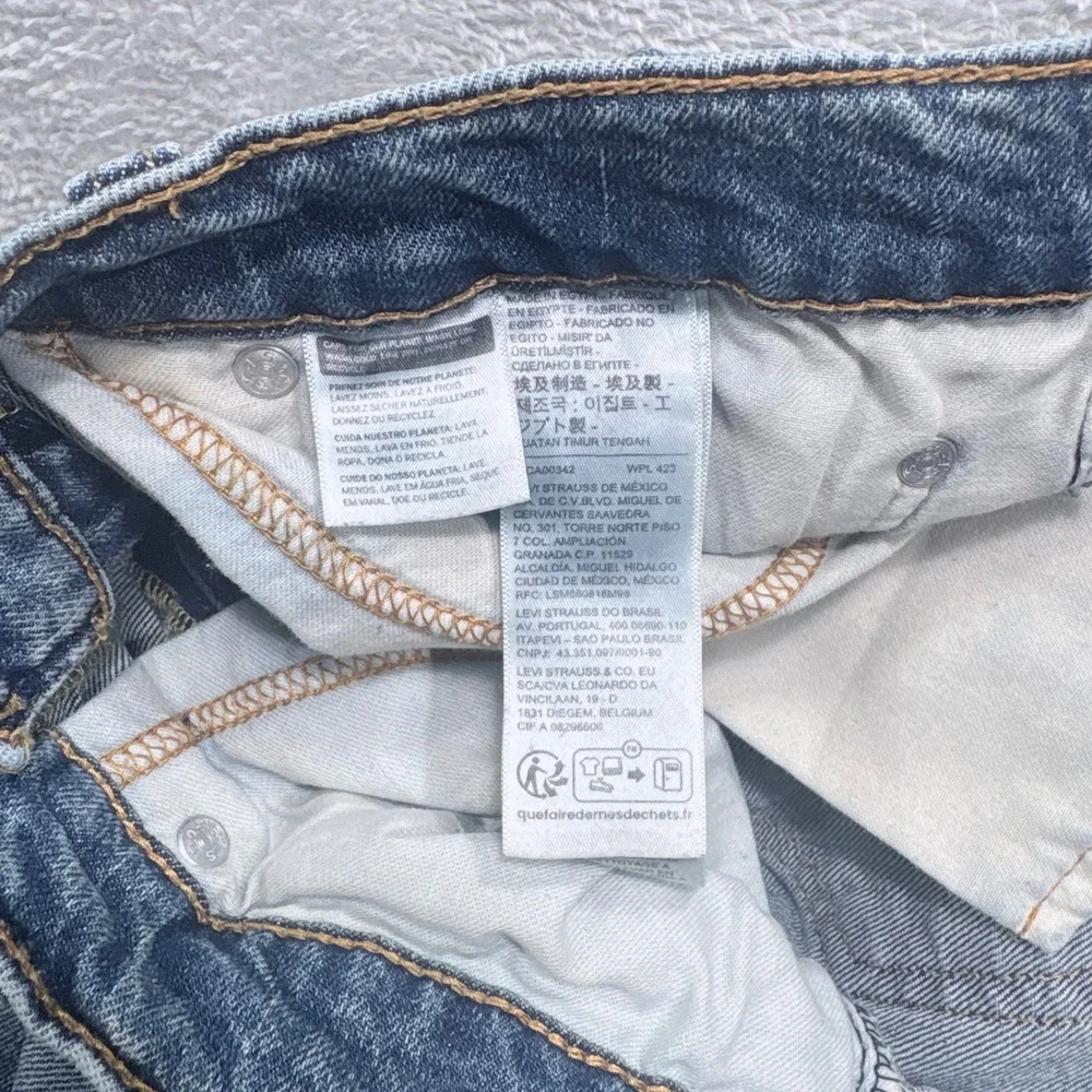 Levi's 514 Straight Fit Jeans Mens 34x32 Blue Medium Wash Stretch Denim